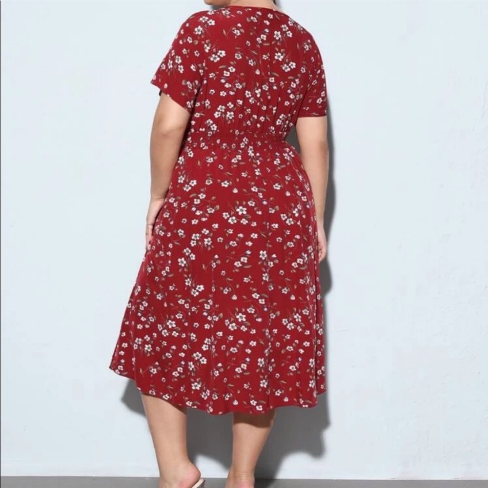 Boho Plus Size Floral Print A Line Dress - Picture 12 of 14